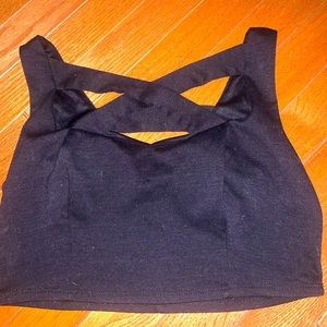 Criss-cross black crop top